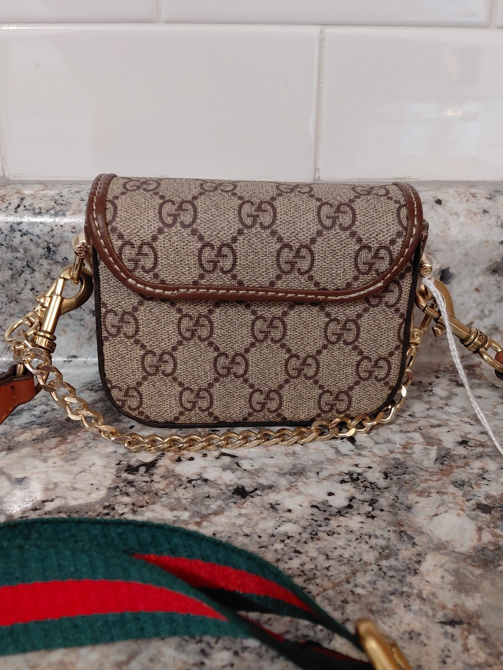 Designer Inspired Mini Crossbody Bag Purse with Two Removable Straps - Picture 6 of 8